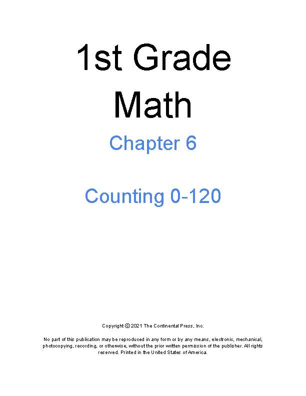 1st Grade Math - Chapter 6 - Counting from 0 to 120