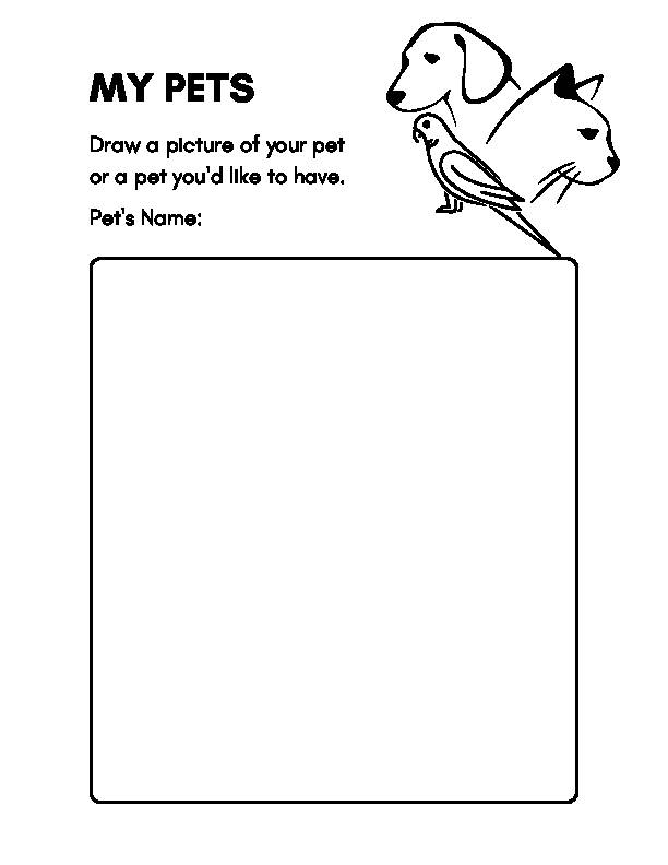 My Pets Coloring Page
