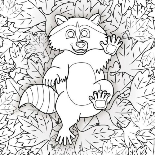 Maskless Raccoon Coloring Page's featured image
