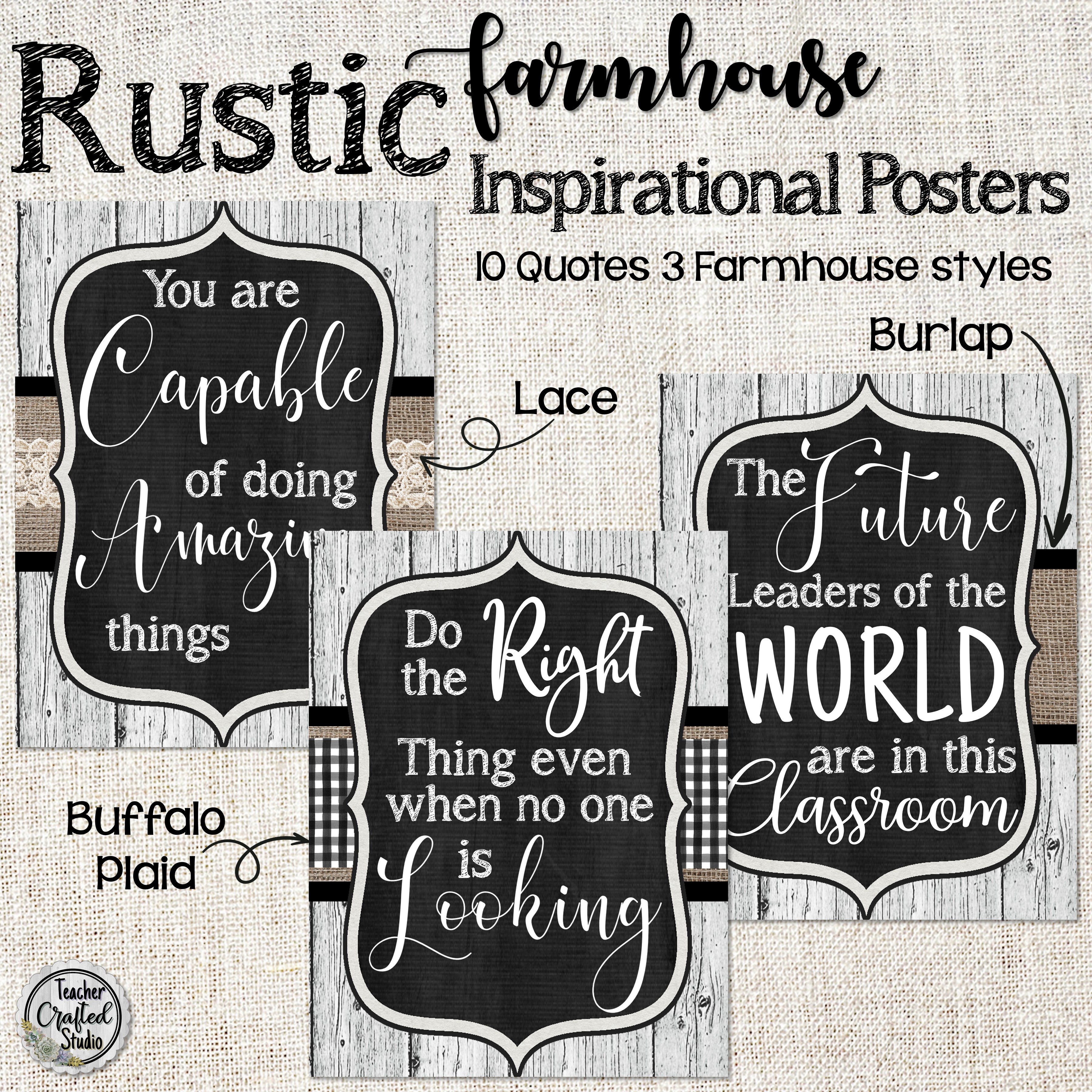 Rustic Farmhouse Inspirational Posters