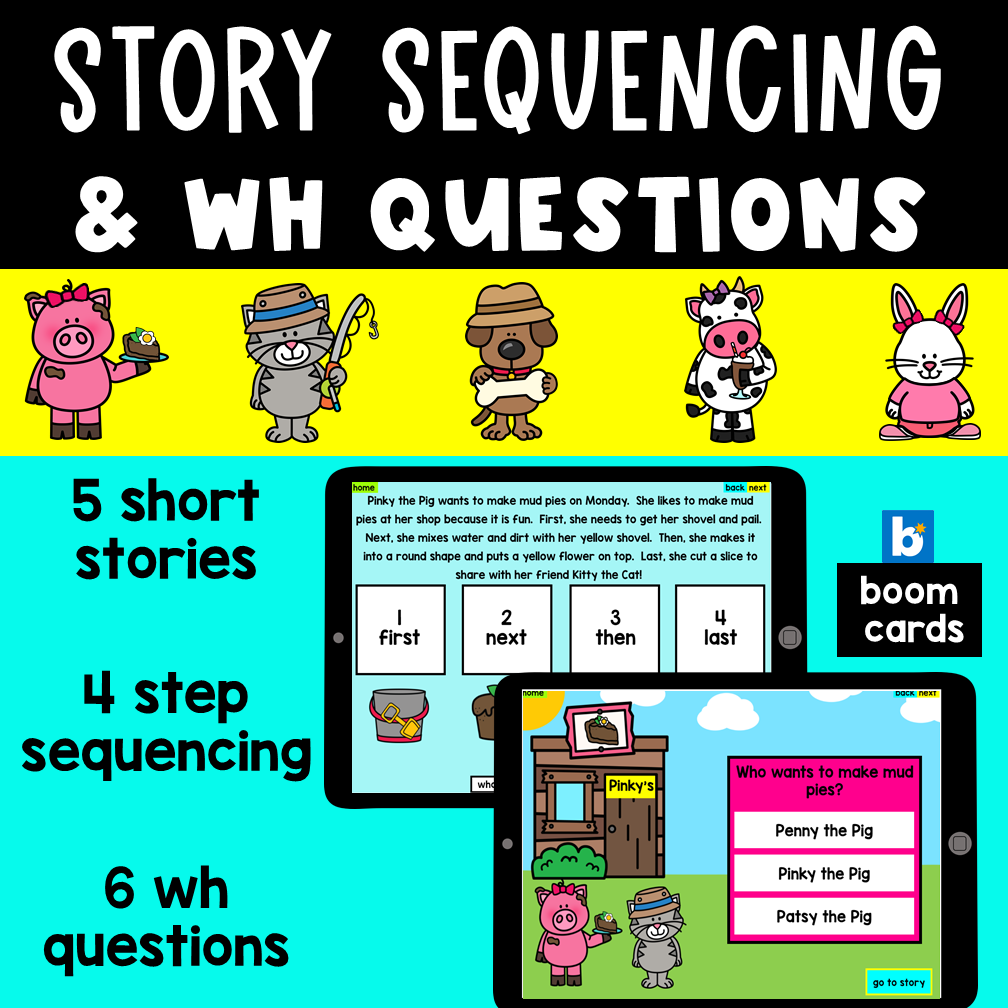 Story Sequencing Activity & WH Questions Boom Cards's featured image