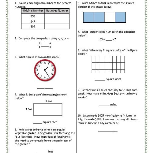 3rd Grade Kentucky KSA Math Test Prep / Standards Review 10 Days of