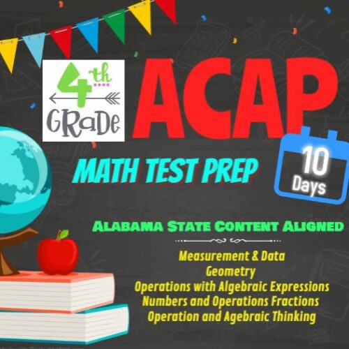 4th Grade Alabama ACAP Math Test Prep / Standards Review - 10 Days of Practice!'s featured image