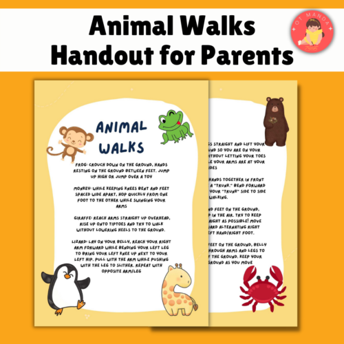 Animal Walks Handout for Parents | Sensory Processing and Gross Motor Coordination | Heavy Work for Occupational Therapy Early Intervention's featured image