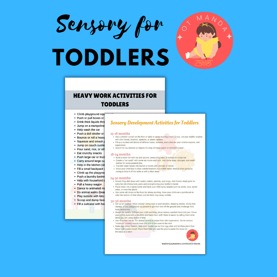 Sensory for Toddlers Handout - Sensory Development Activities and Heavy Work - Occupational Therapy