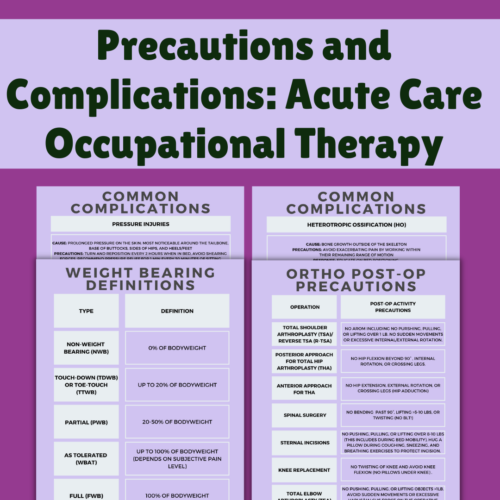 Weight Bearing and Post OP Precautions and Complications in Acute Care Occupational Therapy | OT and COTA Students's featured image