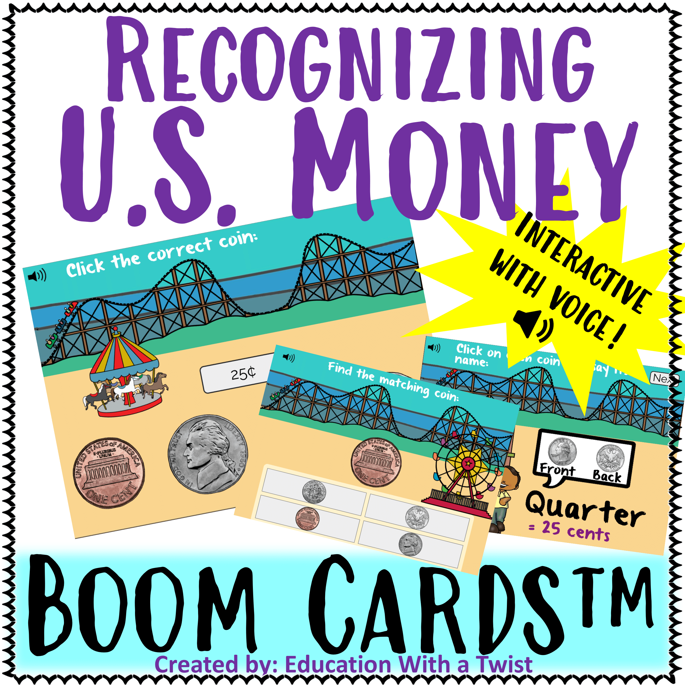 Boom Cards™ Recognizing U.S. Money Interactive Distance Learning