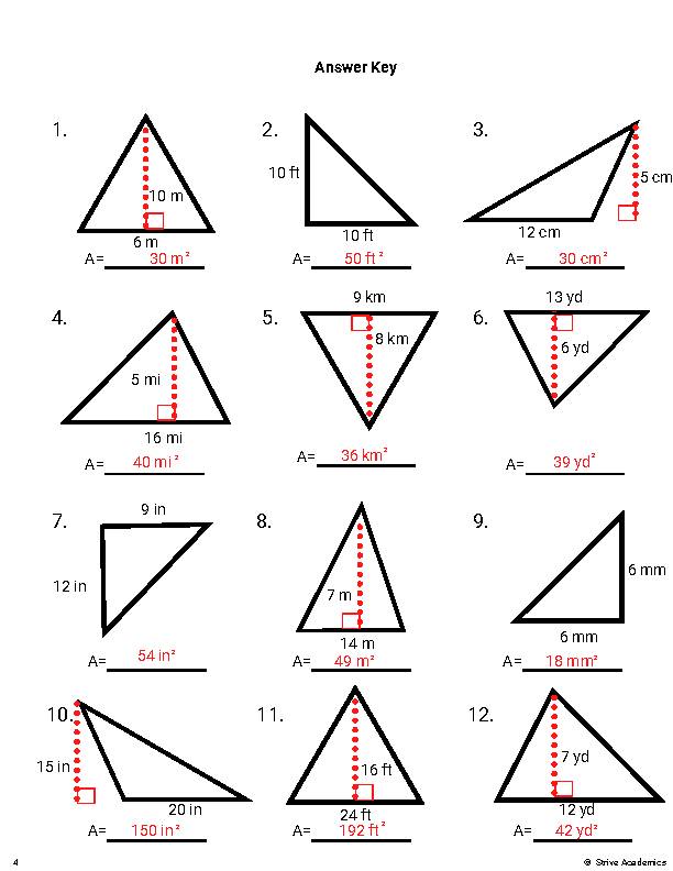 Area Of Triangles Worksheet Set 1 Classful 9687