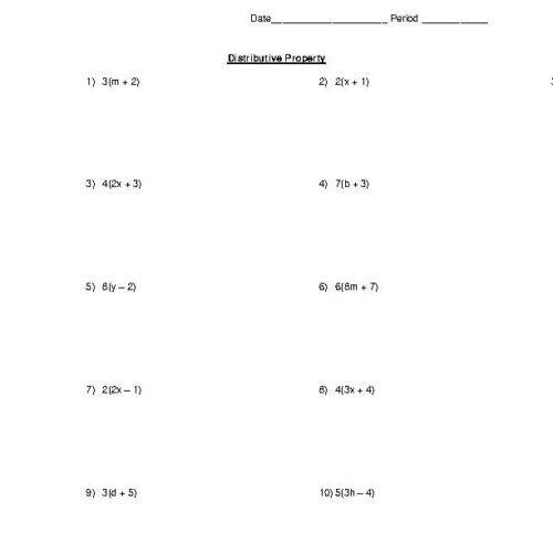 Distributive Property - Set 1 - Classful