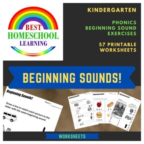 Beginning Sounds - 57 Printable Worksheets - Phonics - Kindergarten's featured image