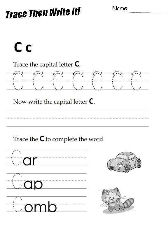 Trace Uppercase - 30 Printable Worksheets - Writing - Kindergarten ...