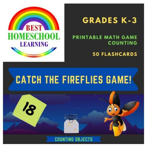 Catch The Fireflies - Printable Counting Game - 50 Flashcards - Grades K-3's featured image