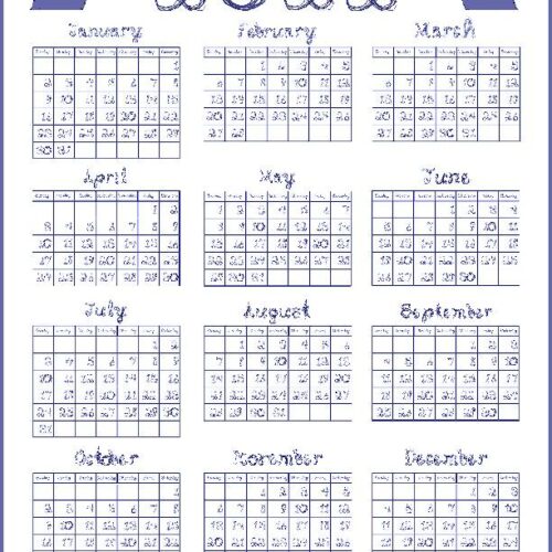 2022 Calendar Pantone Veri Peri Periwinkle Blue Fabric Font Letters and Numbers's featured image