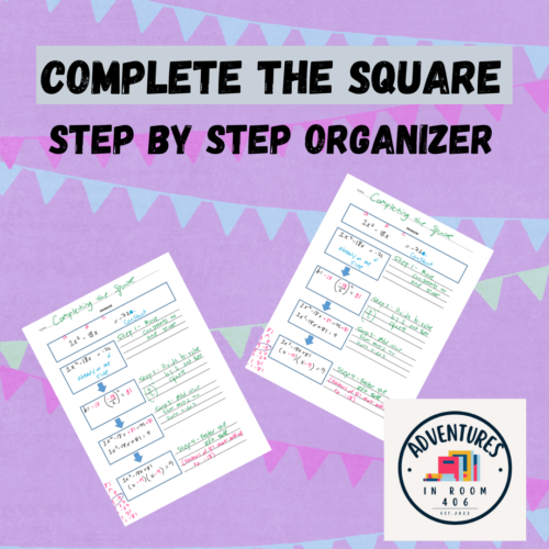 HS Geometry | ICT SPED | Complete the Square Organizer (3 versions for differentiation)'s featured image