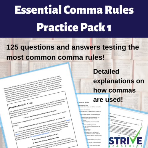 Essential Comma Rules Practice Pack 1's featured image