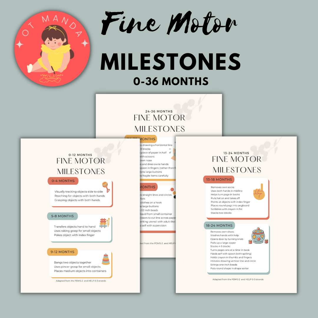 Infant and Toddler Fine Motor Developmental Milestones |0 to 36 Months Old | Early Intervention Occupational Therapy | Pediatric OT