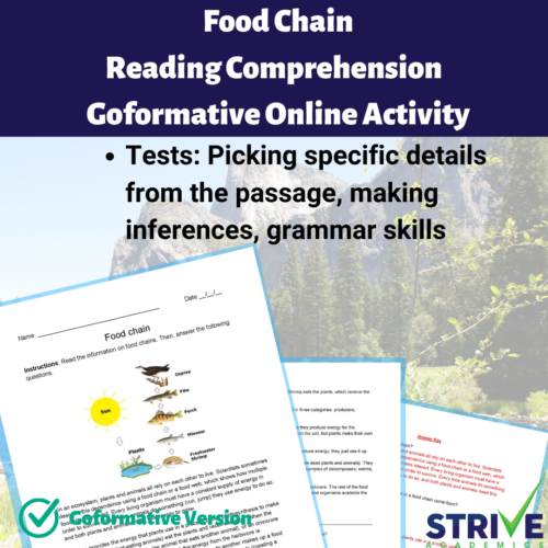 The Food Chain English Reading Comprehension Goformative.com Online Activity's featured image