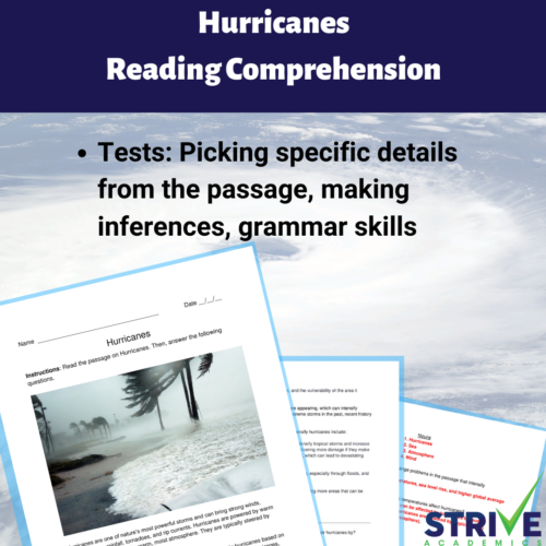 Hurricanes English Reading Comprehension Worksheet's featured image