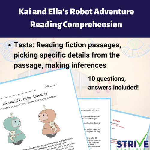 Kai and Ella's Robot Adventure Fiction Reading Comprehension Worksheet's featured image