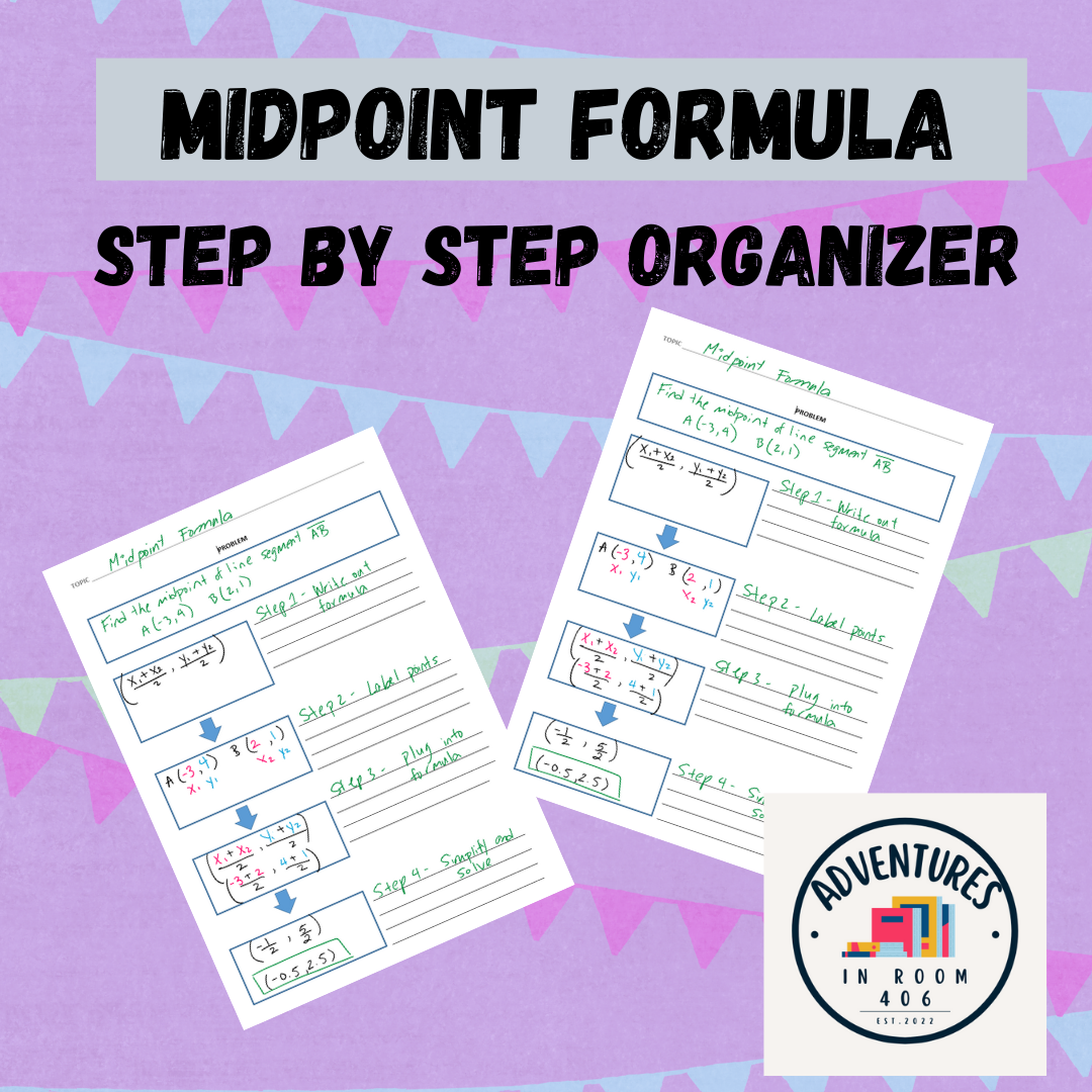 HS Geometry | ICT SPED | Midpoint Formula Organizer (3 versions for differentiation)