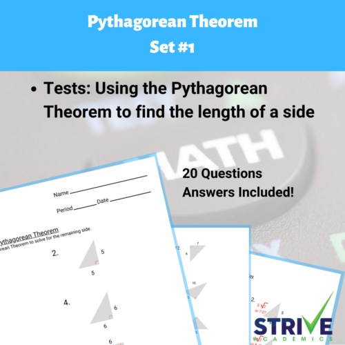 Pythagorean Theorem Set 1 Worksheet's featured image