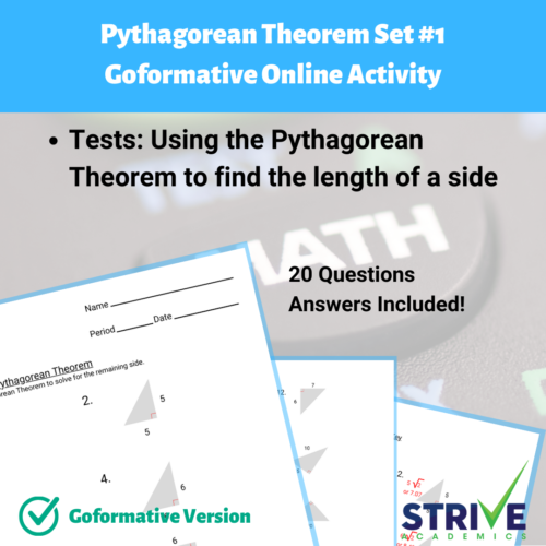 Pythagorean Theorem Set 1 Goformative.com Online Activity's featured image