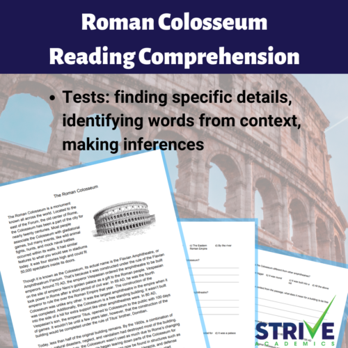 Roman Colosseum Reading Comprehension Worksheet's featured image