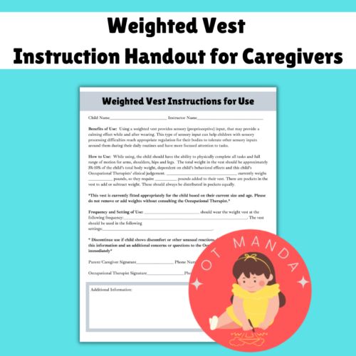 Weighted Vest Instructions for Use for Parents and Caregivers | School Pediatric Early Intervention Occupational Therapy's featured image