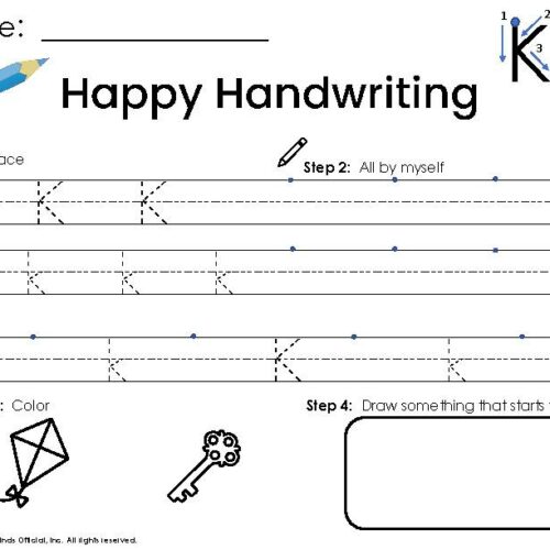 Handwriting Letter K Worksheet's featured image