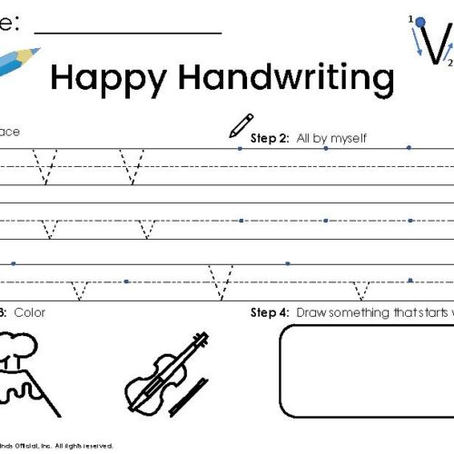 Handwriting Letter V Worksheet's featured image