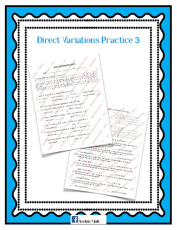 Direct Variations Practice 3