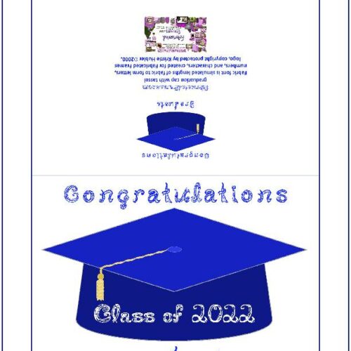 Congratulations Class of 2022 Graduate Fabric Font Blue Cap Gold Tassel Card's featured image
