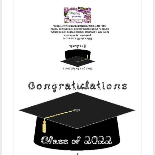 Congratulations Class of 2022 Graduate Fabric Font Black Cap Gold Tassel Card's featured image
