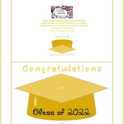 Congratulations Class of 2022 Graduate Fabric Font Gold Cap Gold Tassel Card's featured image