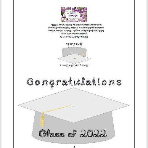 Congratulations Class of 2022 Graduate Fabric Font White Cap Gold Tassel Card's featured image