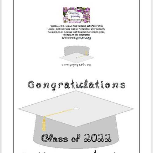 Congratulations On Your Class of 2022 Graduation Fabric Font White Cap Gold Tassel Card's featured image