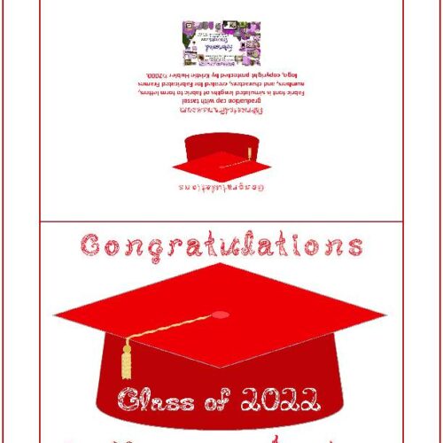 Congratulations On Your Class of 2022 Graduation Fabric Font Red Cap Gold Tassel Card's featured image