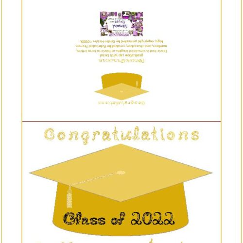 Congratulations On Your Class of 2022 Graduation Fabric Font Gold Cap Gold Tassel Card's featured image