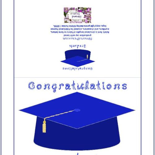 Congratulations Graduate Fabric Font Blue Cap Gold Tassel Card's featured image