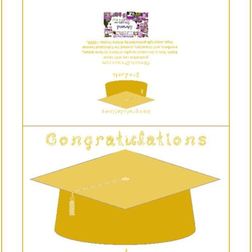 Congratulations Graduate Fabric Font Gold Cap Gold Tassel Card's featured image