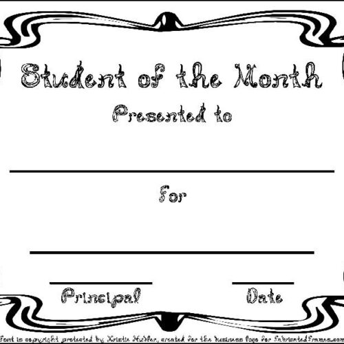 Student of the Month award certificate with Fabric Font style letters's featured image