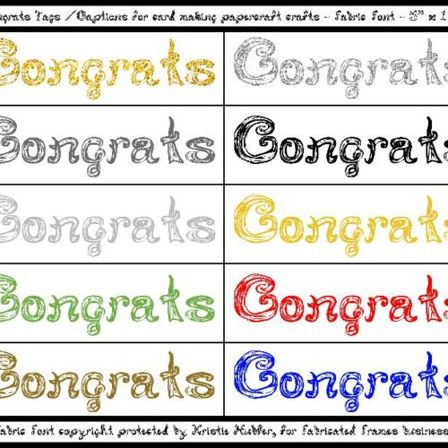 10 Congrats Captions Tags Printable For Cards With Bold Dark Colors Fabric Font's featured image