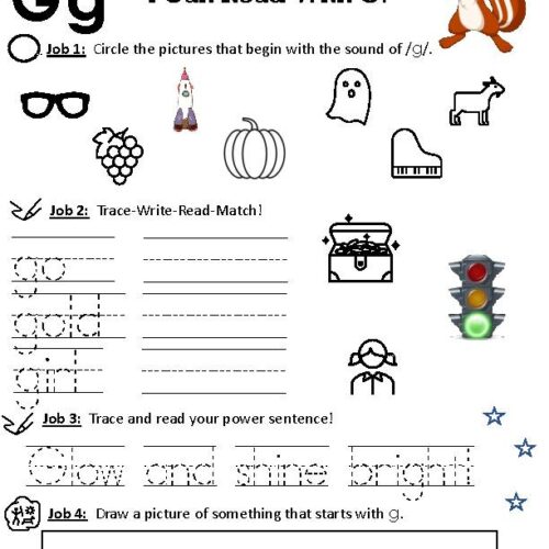 Phonics Worksheet: Letter G's featured image