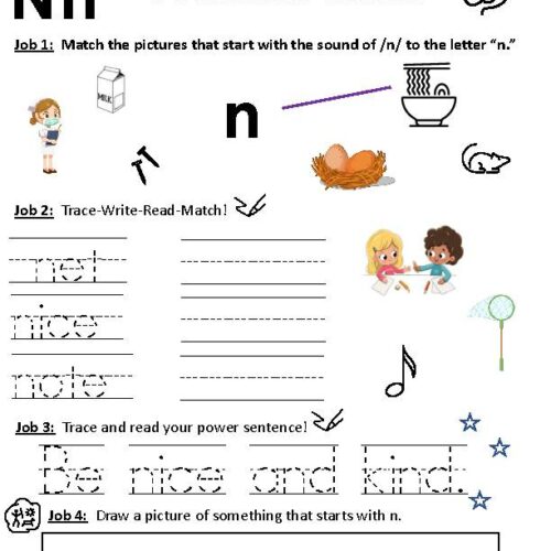 Phonics Worksheet: Letter N's featured image