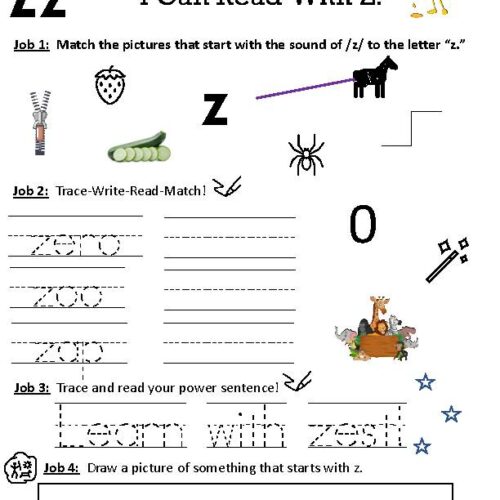 Phonics Worksheet: Letter Z's featured image