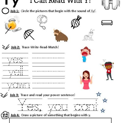 Phonics Worksheet: Letter Y's featured image