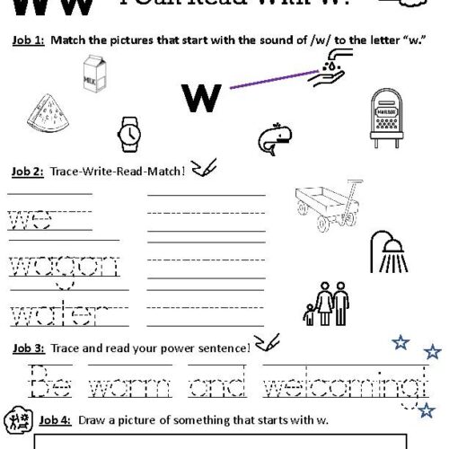 Phonics Worksheet: Letter W's featured image