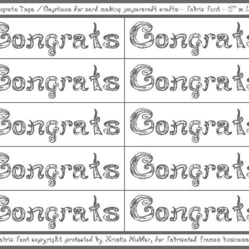 10 Congrats Captions Tags Printable For Cards With Dark Silver Gray Color Fabric Font