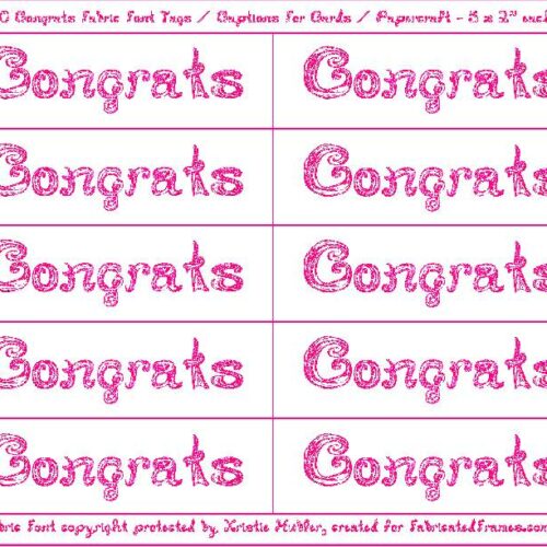10 Congrats Captions Tags Printable For Cards With Raspberry Glitter Color Fabric Font's featured image