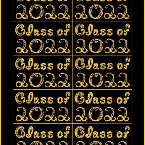 10 Class of 2022 Black Captions Tags Printable For Cards With Gold Glitter Color Fabric Font's featured image